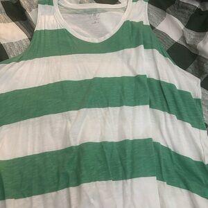 Maurices Green and White Striped Tank Top